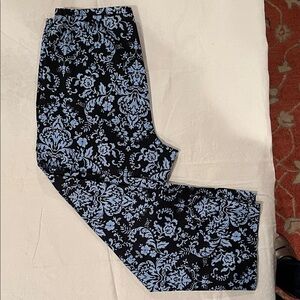 Requirements Black and Blue Floral Cropped/ankle length Pants